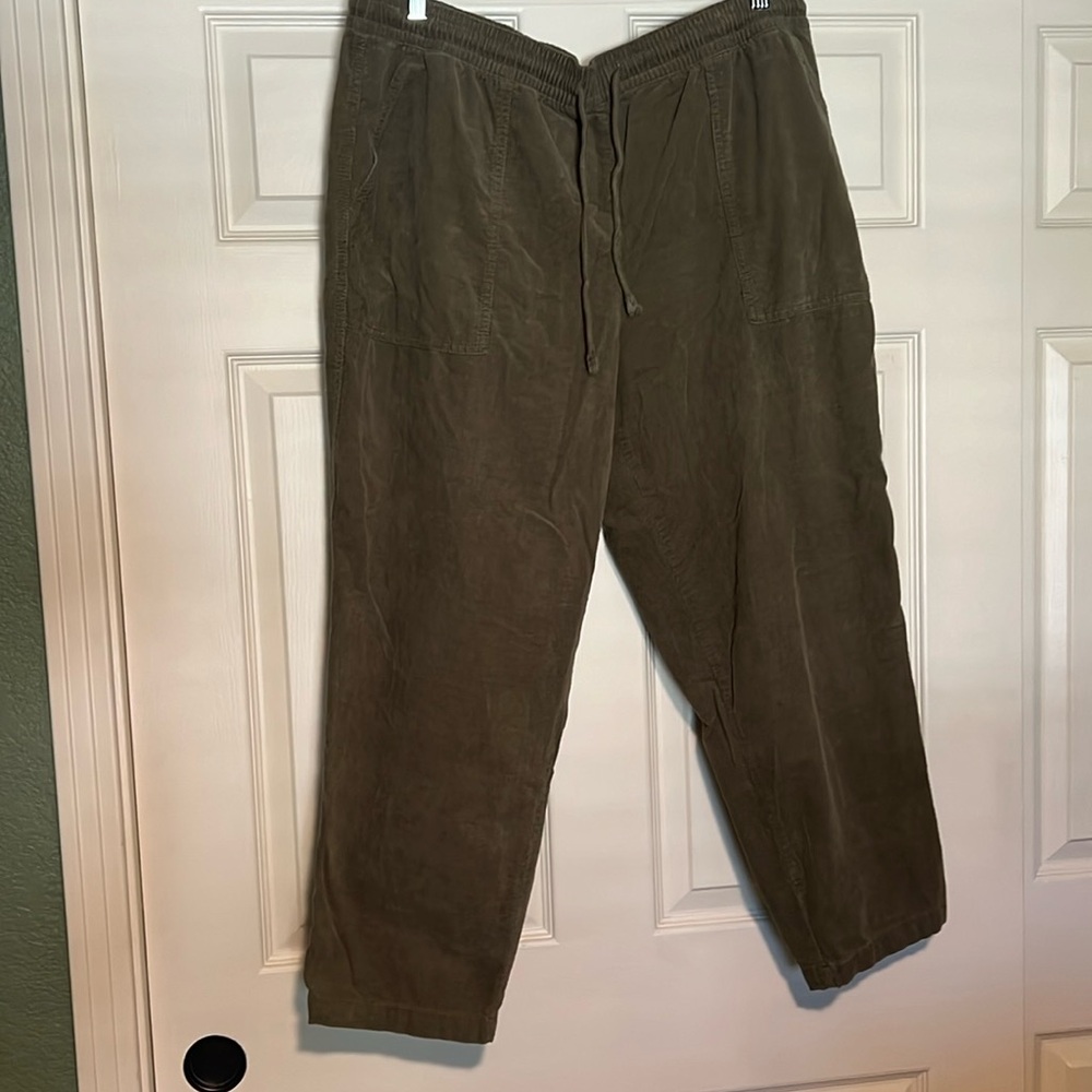 Corduroy straight leg pants